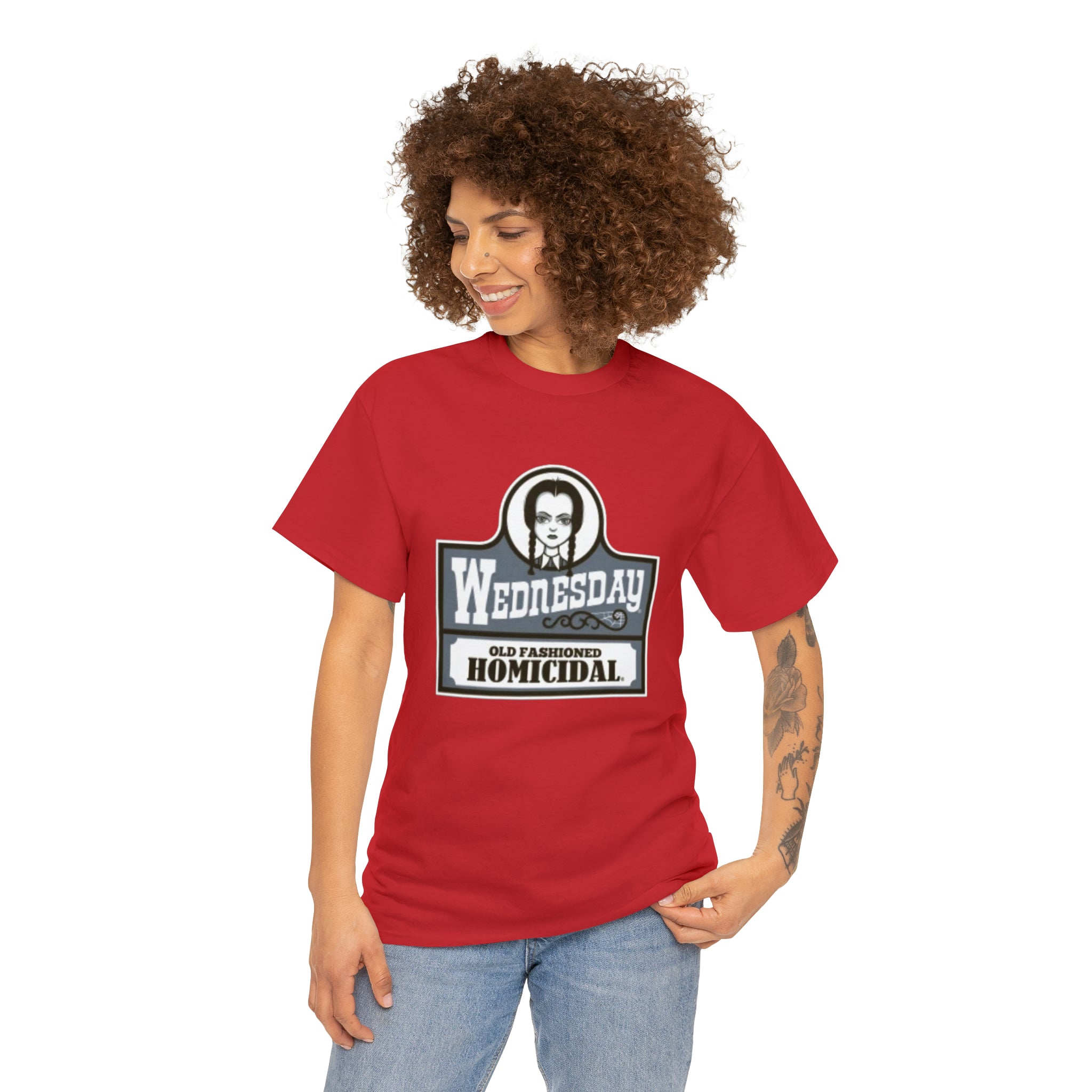 Wednesday- Wendys Unisex Heavy Cotton T-Shirt - Creations by Chris and Carlos